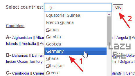 save on calls, select a country